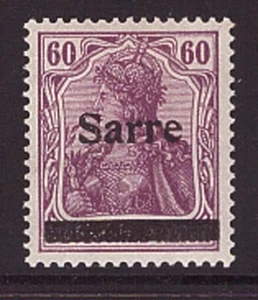 Saar Saargebiet 14 a I Germania 60 Pfg bessere Farbe ungebraucht geprüft (21971) - Picture 1 of 1