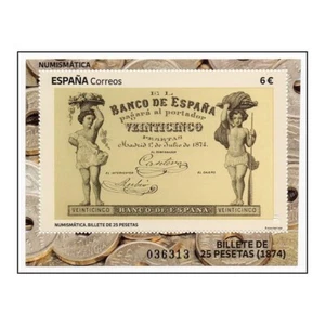 C0308# España 2025 [SLL] HB Numismática. 25 pesetas de 1874 (MNH) - Imagen 1 de 1