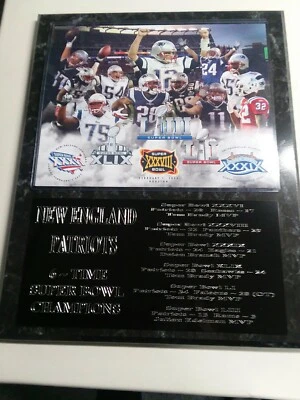 Placa estadística New England Patriot 6x Campeones del Super Bowl - ¡Nuevo precio más bajo!! Foto 1 de 2