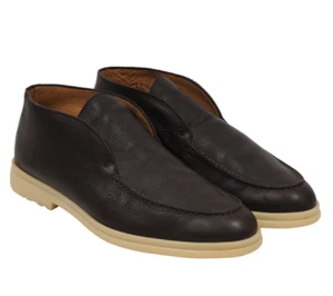 Bota Chukka Loro Piana Hombre Abierta Caminar Talla US 11.5 EU 44.5 Cuero Marrón al Tobillo - Imagen 1 de 11
