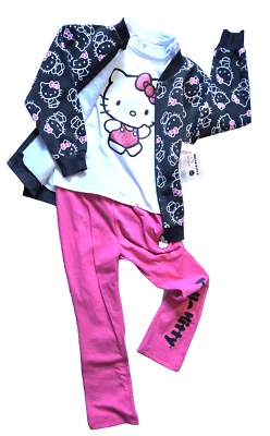 SANRIO, HELLO KITTY, NUEVO CON ETIQUETAS 3 Piezas Conjunto, Talla 5/6, Suéter, Top y Pantalones Foto 1 de 4