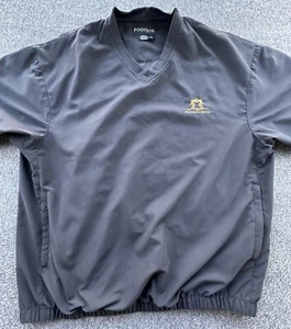 FootJoy Pullover Men Large Black Monarch Beach Golf V-Neck FJ Jacket Windbreaker - Picture 1 of 12