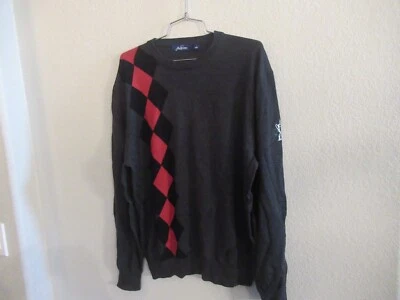 Suéter Jack Nicklaus Para Hombre Grande 100% Lana Merino Argyle Rojo Negro Pullover ag Foto 1 de 4