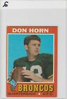 1971 Topps #59 Don Horn Denvor Broncos Quarterback Wow 2Nd Year Card