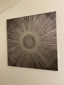 Next Grey/silver Picture Approx 60 Cms Square Canvas Embellished 3D - Picture 1 of 5