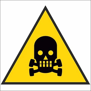ADESIVO segnaletica PERICOLO DI MORTE 120x120 mm. Danger of death sticker - Imagen 1 de 1