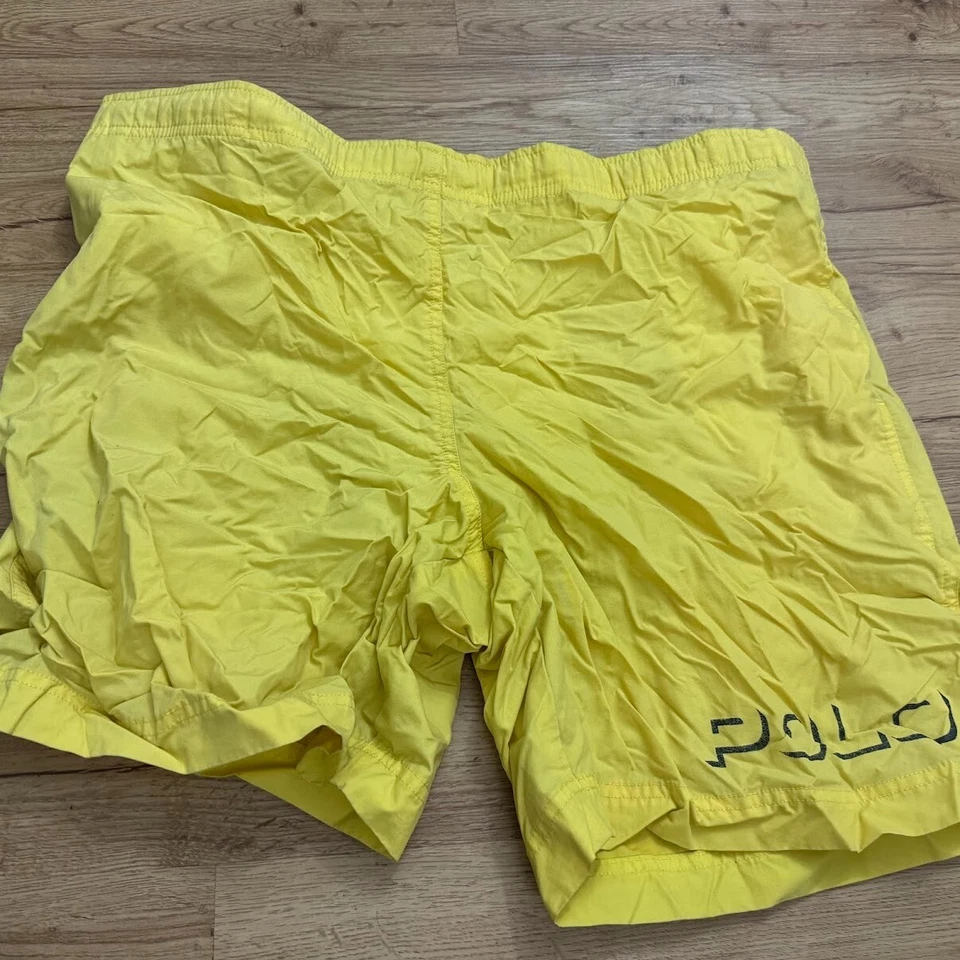 Baús de natação Polo Sport Ralph Lauren masculino forrado de malha amarela médio - Imagem 1 de 4