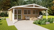 Gartenhaus Holz mit ISO Verglasung Blockhaus 6x4m 2.1m 40mm Madrid 40011f ISO
