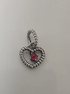 AUTHENTISCHE PANDORA OKTOBER BLÜTENBLATT ROSA PERLEN HERZ BAUMELN CHARM #798854C09 - Bild 1 von 3