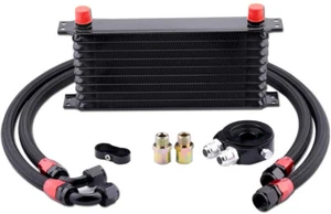 LokoCar Universal Transmission Oil Cooler Filter Adapter Kit 10 Rows AN10 Black - Picture 1 of 12