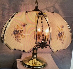 Fantastic design 4 ways touch on table lamp Blue flower - Picture 1 of 1