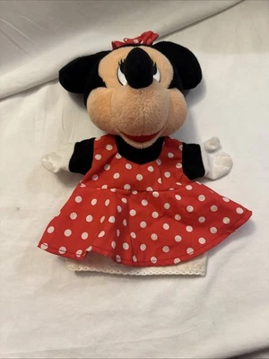 Juguete de peluche de peluche vintage 1993 Mattel Minnie Mouse marioneta de mano Foto 1 de 4