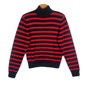 Polo Jeans Co. Ralph Lauren Negro/Rojo Rayas Manga Larga Tejido Top/Suéter - Imagen 1 de 9