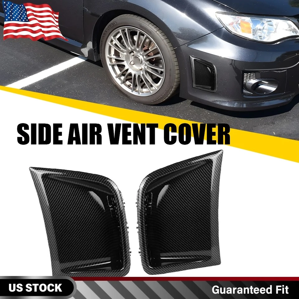 Cubierta de ventilación de aire de esquina lateral del parachoques delantero para Subaru WRX STI 2008-14 fibra de carbono Foto 1 de 4