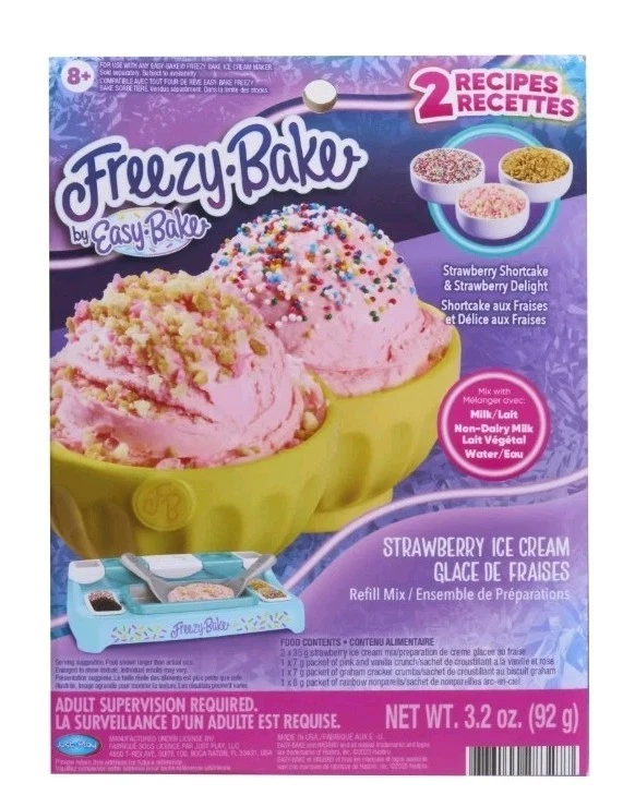 Easy Bake Freezy Bake Refil de Sorvete de Morango Mix Lote De 2 Novo - Imagem 1 de 1