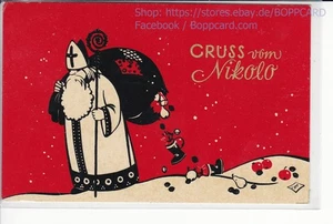 TARJETA DE ARTISTA, SALUDO DE NIKOLO, KRAMPUS, CAMIÓN N.º 9006, aprox. 1945 - Imagen 1 de 2