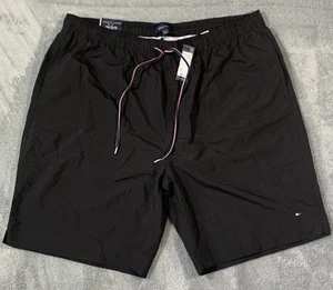 Tommy Hilfiger Men’s Swim Trunks 2XL Black Drawstring Maillot Shorts NEW - Picture 1 of 11