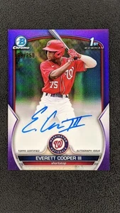 EVERETT COOPER III 2023 1st Bowman Chrome Auto #CPA-EC Purple Refractor /250 - Picture 1 of 2