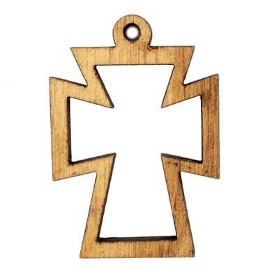 Pingente de madeira de oliveira de Belém cruz larga marrom Oriente Médio - Imagem 1 de 3