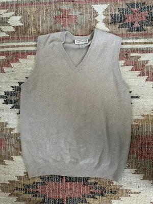 Chaleco Clark & Gregory 100 % cachemir puro beige para hombre, talla grande Foto 1 de 4