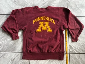 Vintage Champion Minnesota Golden Gophers Rundhalsausschnitt Pullover weinrot Herren XL USA - Bild 1 von 5