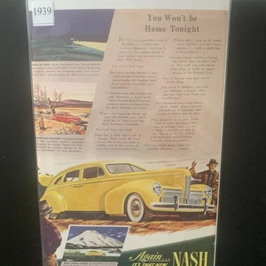 Vintage 1939 Nash You Won't Be Home Tonight Ad Advertisement - Picture 1 of 2