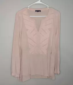 SPENSE Blouse Top Women's Pink Crochet V-Neck Relaxed Tunic Size XL - Picture 1 of 7