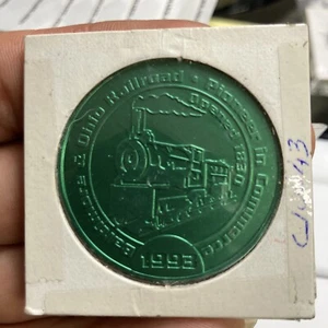 1993 Coin World B&O (Baltimore & Ohio Railroad) Promotional A.N.A. Green Token - Picture 1 of 2