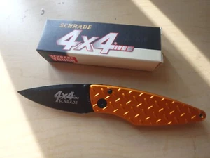 SCHRADE 4x4 Lockblade Knife Diamond Plate NEW FREE SHIPPING - Picture 1 of 8
