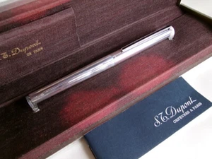 S.T. Dupont Classic Fountain Pen 18K F Nib Sterling Silver 925 - Picture 1 of 16