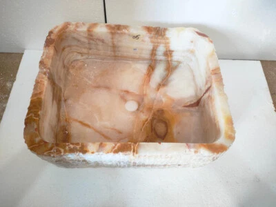 Fregadero de piedra - Fregadero de mármol - Fregaderos cuadrados en encimera de baño Foto 1 de 4