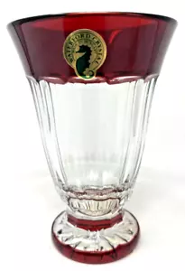 Waterford Crystal Simply Red 5" Flower Vase Cut To Clear Hungarian, With Tags - Picture 1 of 9