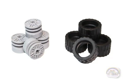 Lego Technic - Pneu de parede fina x 4 - Aros LBG - Novo - (56902, 30648, roda) - Imagem 1 de 3