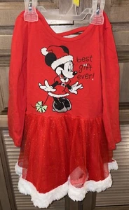 Disney jr Girls Minnie Mouse Red Christmas Dress Size Small (4T) - Picture 1 of 4