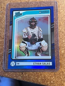 2024 Panini Donruss Blue Foil # 124 Rated Prospect Ethan Salas RC 001/149 - Picture 1 of 2