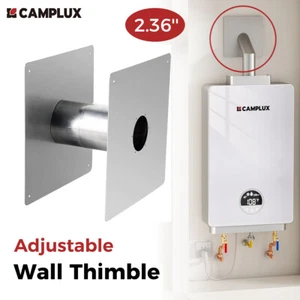 Camplux 2,36 Zoll Verstellbarer Wandkausche Edelstahl für Gas-Durchlauferhitzer - Bild 1 von 6
