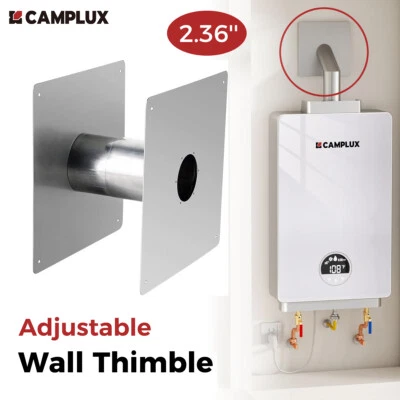CAMPLUX 2.36 in. Adjustable Wall Thimble Stainless Steel for Indoor Water Heater - Image 1 of 4