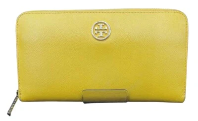 Cartera Robinson de cuero amarillo Tory Burch con cremallera alrededor Foto 1 de 4