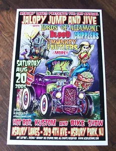 Póster JALOPY JUMP 1932 FORD HOT ROD ART SHOW Johnny Ace firmado Asbury Park NJ - Imagen 1 de 6