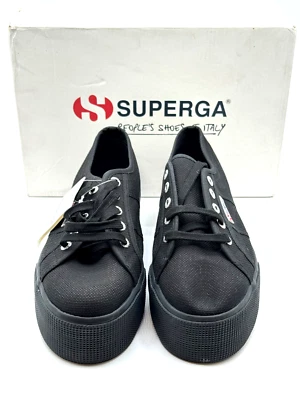 New Superga 2790 Platform Women's Casual Trainers Size 7.5 Women 6 Men Black - Image 1 of 4