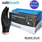 100 Blue & Black Nitrile Gloves Powder Latex Free Disposable Tattoo Mechanic