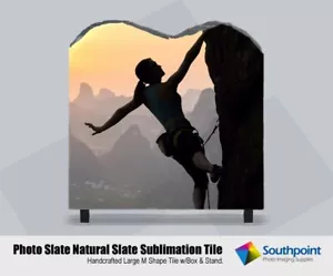 Photo Slate Large M Shape 12" Sublimation Blank with Stand - Picture 1 of 2