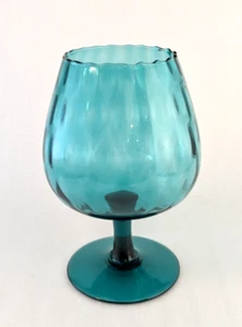Empoli MCM Glasoptik türkis blau Brandy Snifter Ballon Vase Made in Italy - Bild 1 von 6
