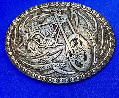 Пряжка ремня Crumrine серебристого цвета для мотоциклистов цепь чоппер - Изображение 1 из 4