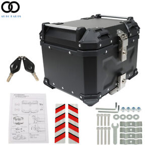 45L Black Motorcycle Top Case Tail Box Waterproof Luggage Scooter Trunk Storage