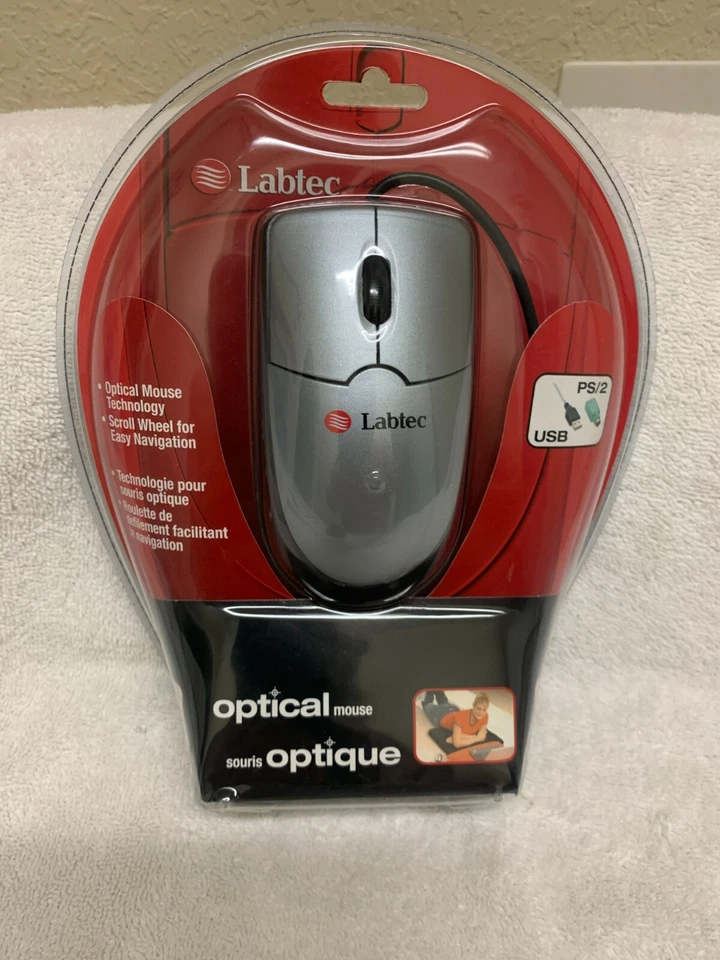 Labtec Optical 3 button Mouse USB PS/2 653916-1403 911530-0403 - NEW!!! - Image 1 of 1