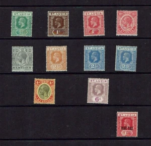St Lucia: 1921, King George V definitive short set, watermark MSCA, MLH - Picture 1 of 2