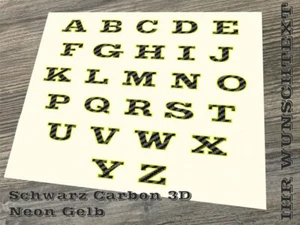 Wunschtext Sticker Neon Gelb Emblem Schriftzug Autoaufkleber Modellbezeichnung - Bild 1 von 2