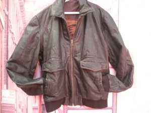 CHAQUETA AVIADOR CLASICA CUERO ROCKER VINTAGE PIEL MOTERO RIDERS RIVER ISLAND M  - Imagen 1 de 5