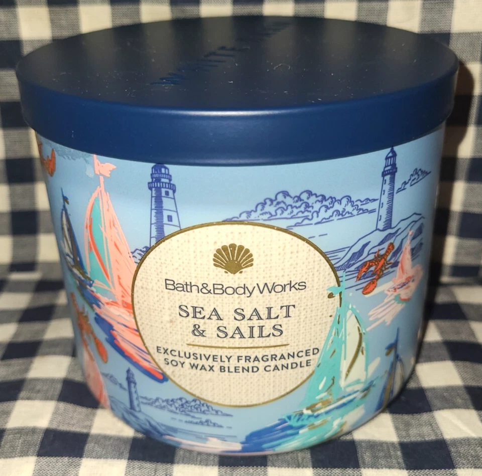 ВСЕ НОВЫЕ свечи с 3 фитилями из морской соли и парусов 25–45 часов горения 14 унций Bath & Body Works - Изображение 1 из 1